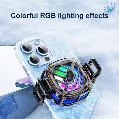 X76 Magnetic Phone Cooler Semiconductor Phone Cooling Fan with Digital Display RGB Lights