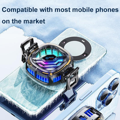 X76 Magnetic Phone Cooler Semiconductor Phone Cooling Fan with Digital Display RGB Lights