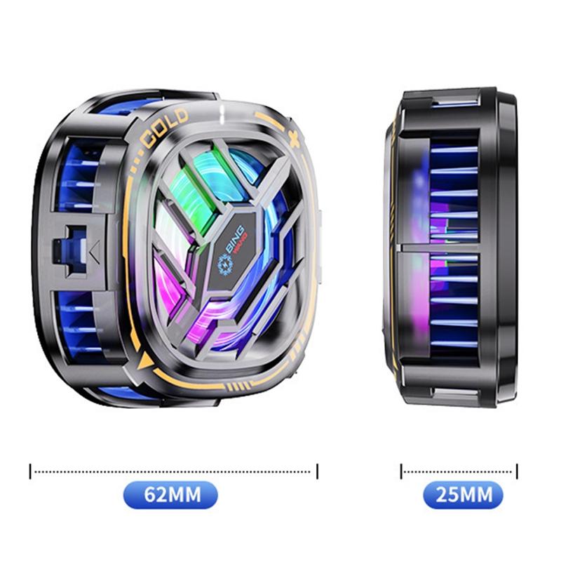 X76 Magnetic Phone Cooler Semiconductor Phone Cooling Fan with Digital Display RGB Lights