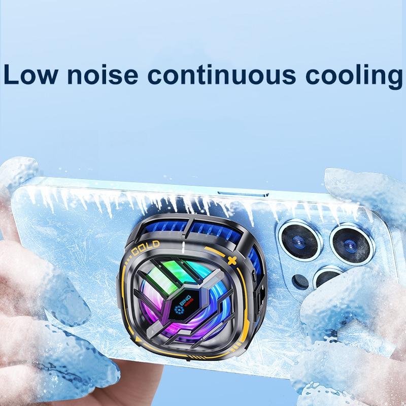 X76 Magnetic Phone Cooler Semiconductor Phone Cooling Fan with Digital Display RGB Lights