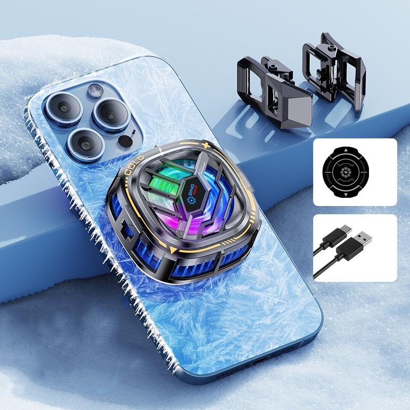 X76 Magnetic Phone Cooler Semiconductor Phone Cooling Fan with Digital Display RGB Lights