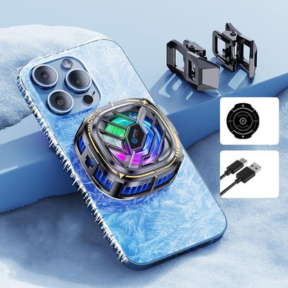 X76 Magnetic Phone Cooler Semiconductor Phone Cooling Fan with Digital Display RGB Lights