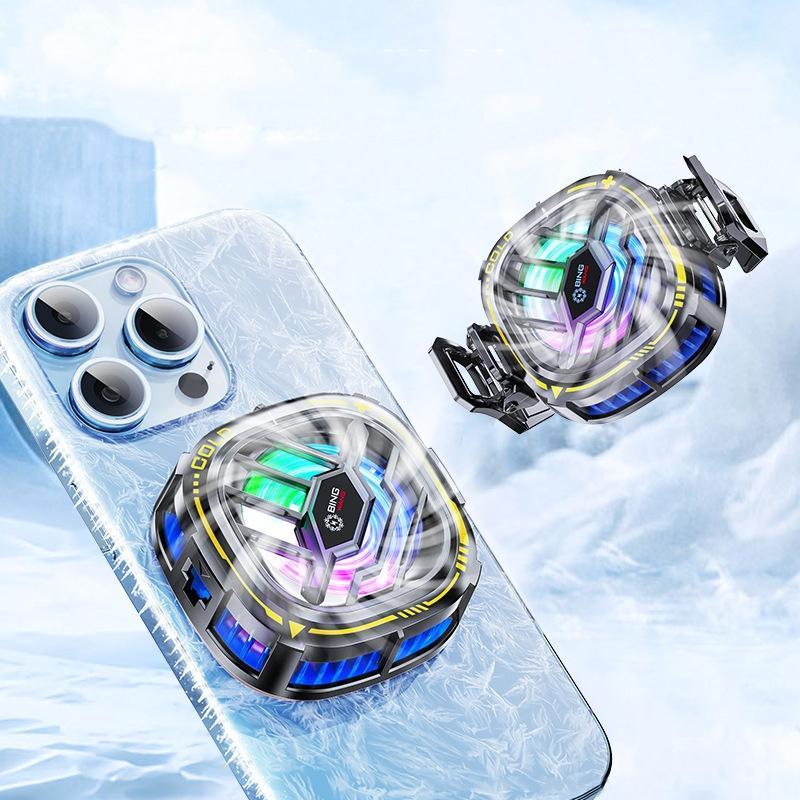 X76 Magnetic Phone Cooler Semiconductor Phone Cooling Fan with Digital Display RGB Lights