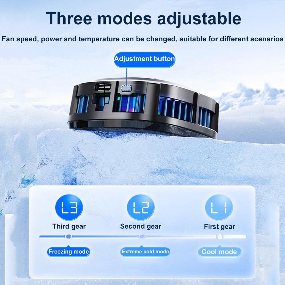 X76 Magnetic Phone Cooler Semiconductor Phone Cooling Fan with Digital Display RGB Lights