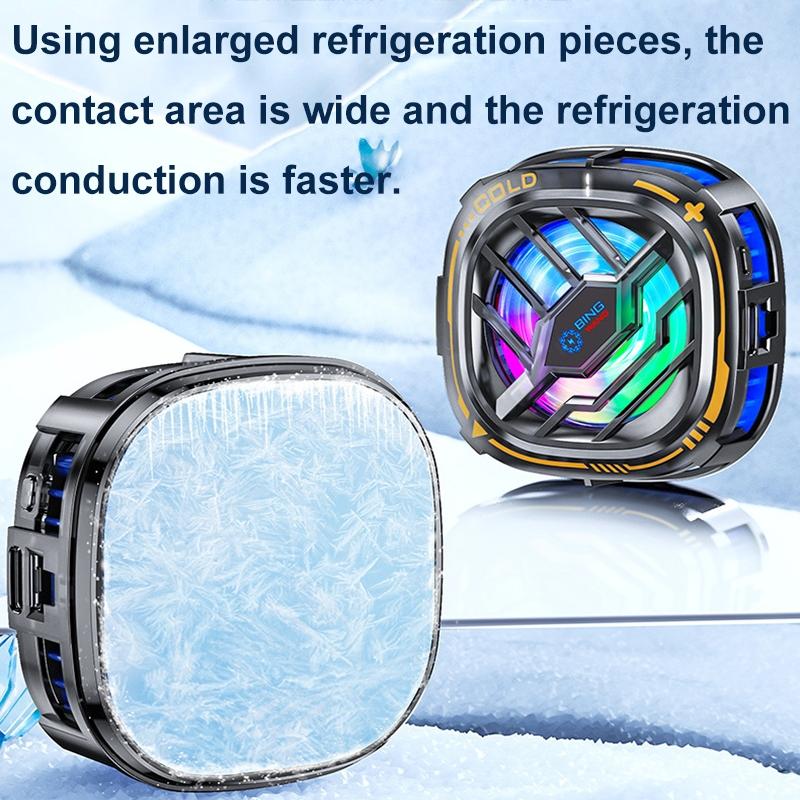 X76 Magnetic Phone Cooler Semiconductor Phone Cooling Fan with Digital Display RGB Lights