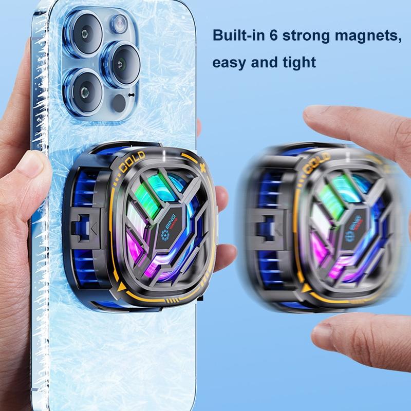 X76 Magnetic Phone Cooler Semiconductor Phone Cooling Fan with Digital Display RGB Lights