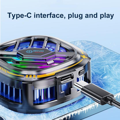 X76 Magnetic Phone Cooler Semiconductor Phone Cooling Fan with Digital Display RGB Lights
