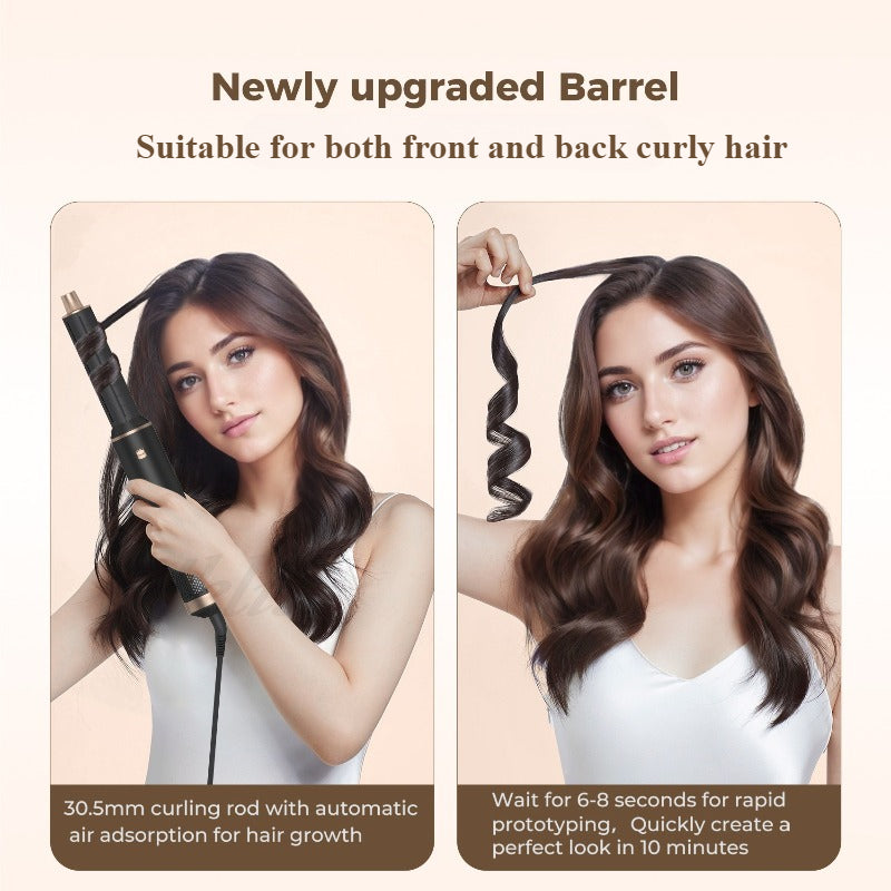 Hair Styler Hot Air Brush Ionic Hair Dryer Brush with Curler & Straightener