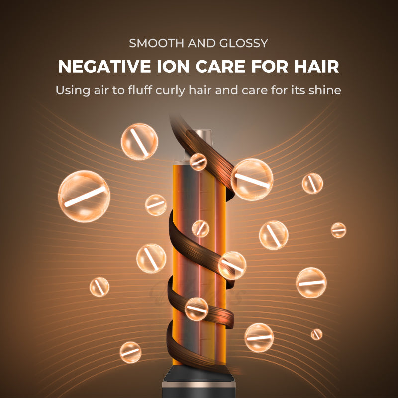 Hair Styler Hot Air Brush Ionic Hair Dryer Brush with Curler & Straightener