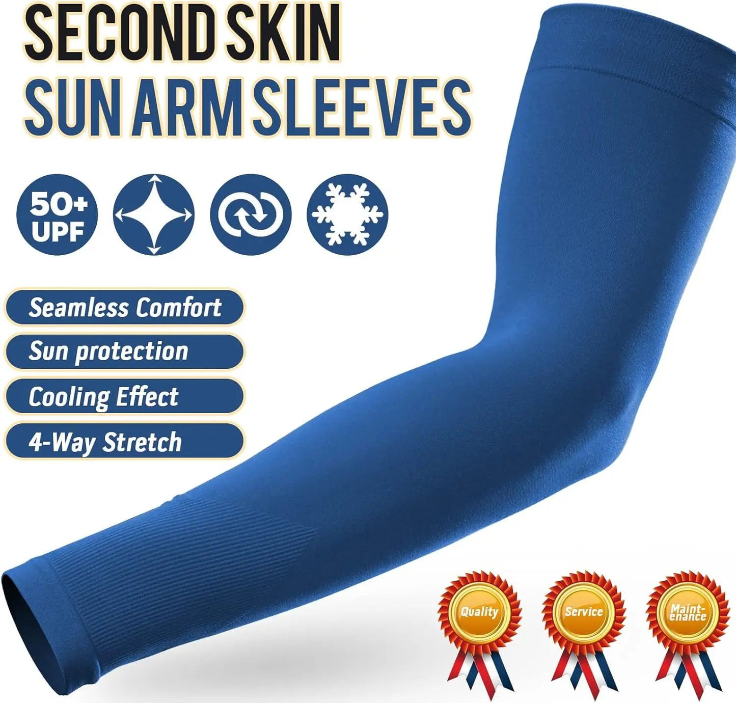 CoolShield Cooling Arm Sleeves UV Protection Sun Sleeves 2 Pairs for Running Cycling Fishing