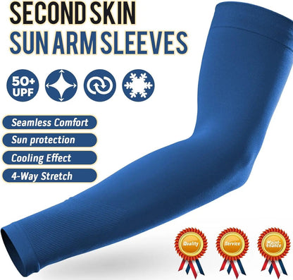 CoolShield Cooling Arm Sleeves UV Protection Sun Sleeves 2 Pairs for Running Cycling Fishing