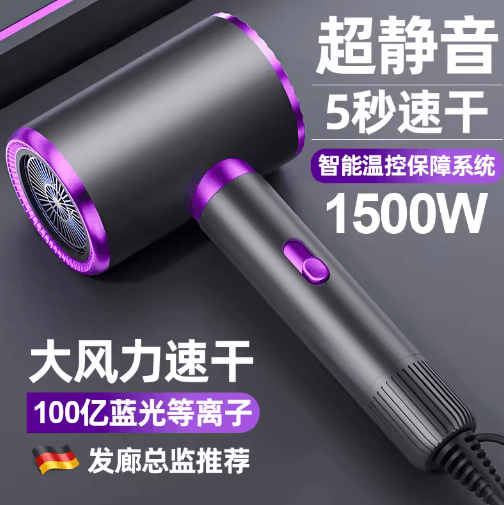 Professional 1500W Negative Ion Hair Dryer – Hot & Cold Wind Salon Blow Dryer