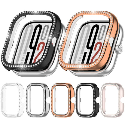 For Redmi Watch 5 Protective Case Single Row Diamond PC Watch Cover Half Coverage Bumper