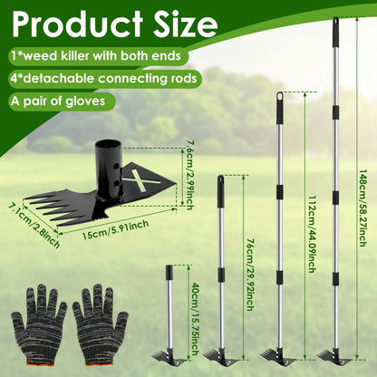 Heavy Duty Garden Thatch Rake Stainless Steel Lawn Dethatching Rake for Weed Removal & Soil Loosening