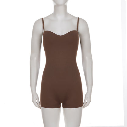 Women's Bustier Jumpsuit Sleeveless Skinny Playsuit Summer Streetwear Romper