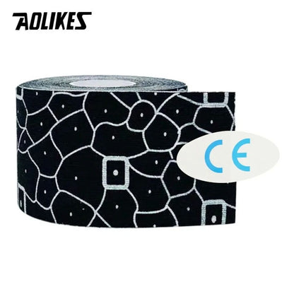 AOLIKES Waterproof Cotton Kinesiology Tape with Sports Prints for Muscle Support and Pain Relief