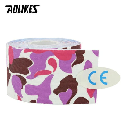 AOLIKES Waterproof Cotton Kinesiology Tape with Sports Prints for Muscle Support and Pain Relief