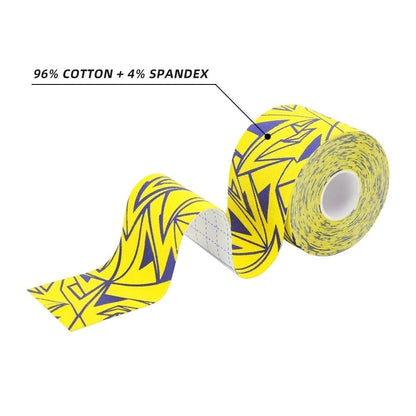 AOLIKES Waterproof Cotton Kinesiology Tape with Sports Prints for Muscle Support and Pain Relief