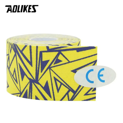 AOLIKES Waterproof Cotton Kinesiology Tape with Sports Prints for Muscle Support and Pain Relief