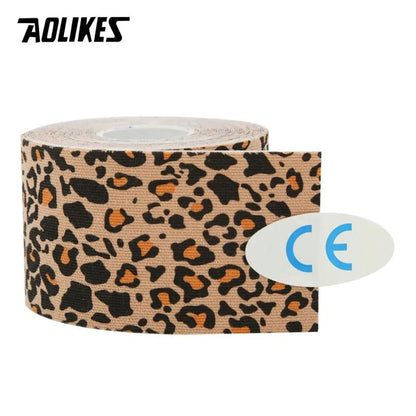 AOLIKES Waterproof Cotton Kinesiology Tape with Sports Prints for Muscle Support and Pain Relief