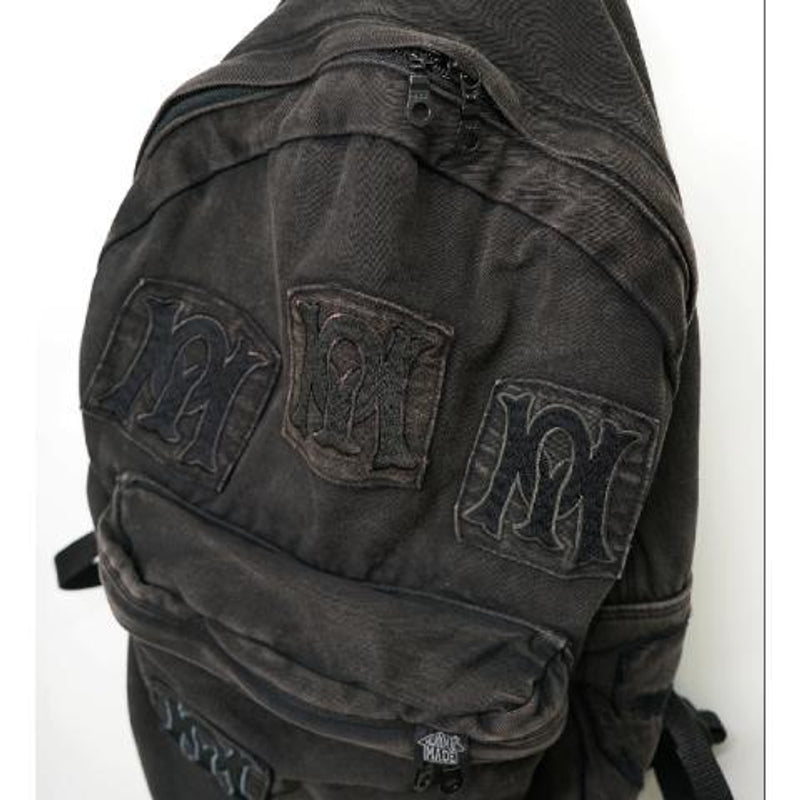 Unisex Black Denim Backpack: Large Capacity Grunge School Bag and Vintage Aesthetic Rucksack