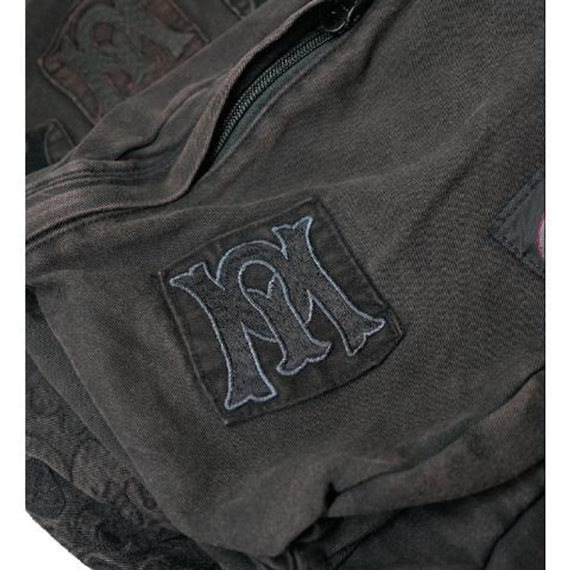 Unisex Black Denim Backpack: Large Capacity Grunge School Bag and Vintage Aesthetic Rucksack