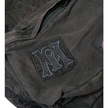Unisex Black Denim Backpack: Large Capacity Grunge School Bag and Vintage Aesthetic Rucksack