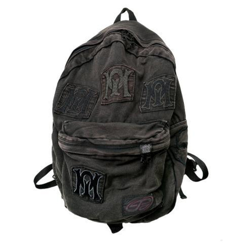 Unisex Black Denim Backpack: Large Capacity Grunge School Bag and Vintage Aesthetic Rucksack