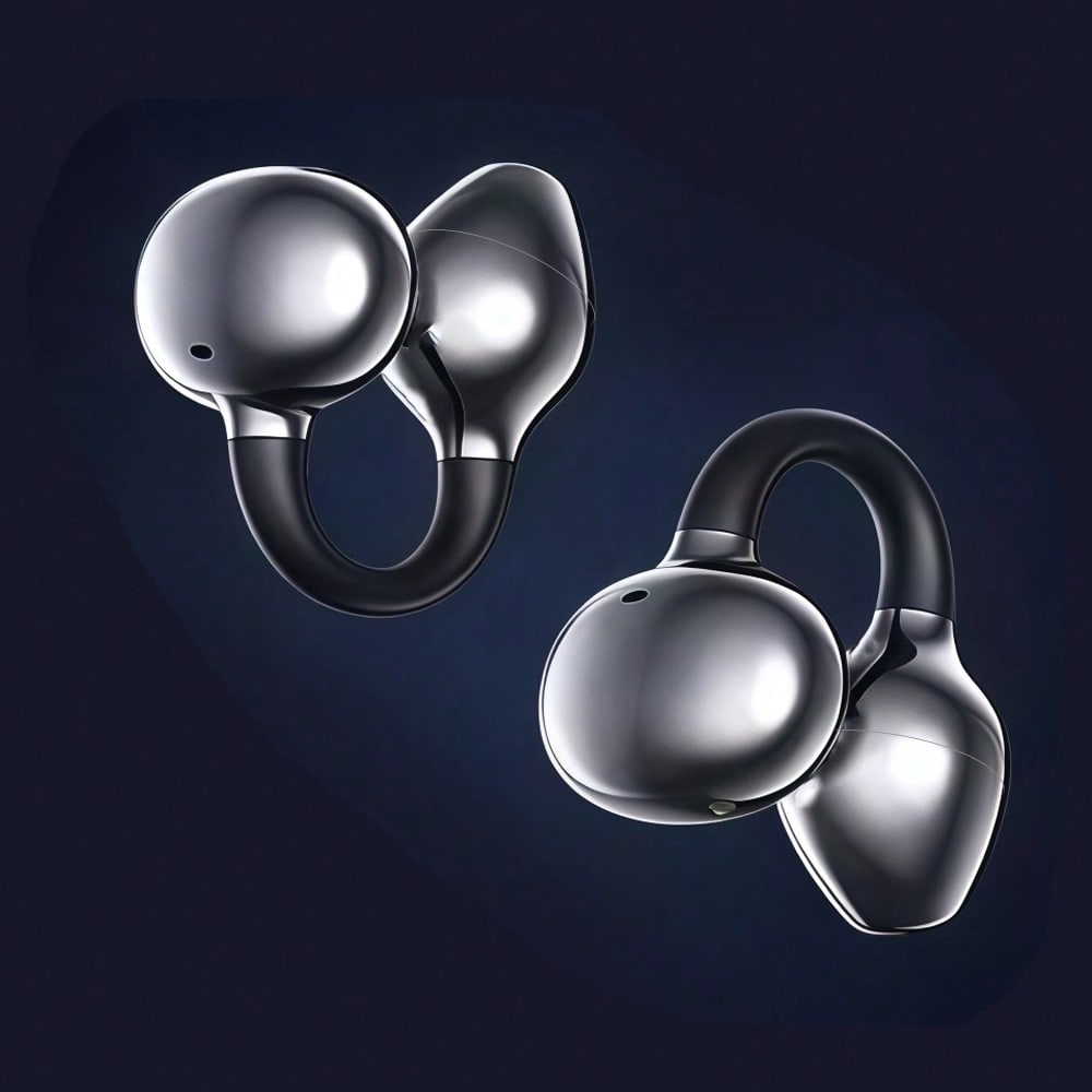 Open Ear Earbuds Bluetooth Wireless Ear Clip Headphones with ENC HD Calls and Touch Control