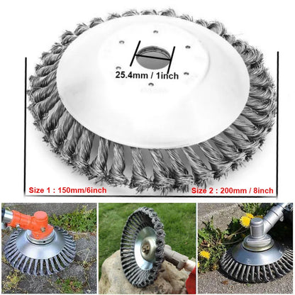 Heavy Duty Steel Wire Trimmer Head for Brush Cutter & Lawn Mower Weed Removal