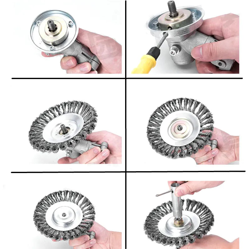 Heavy Duty Steel Wire Trimmer Head for Brush Cutter & Lawn Mower Weed Removal