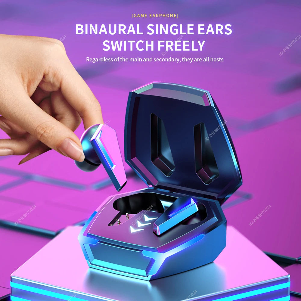 Gaming Wireless Earbuds Bluetooth TWS Low Latency Headphones with Mic Waterproof HiFi Sound