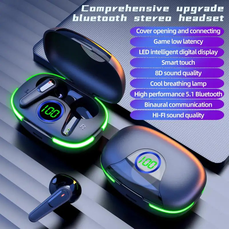 TWS wireless earbuds with Bluetooth Touch Control Sports Headphones