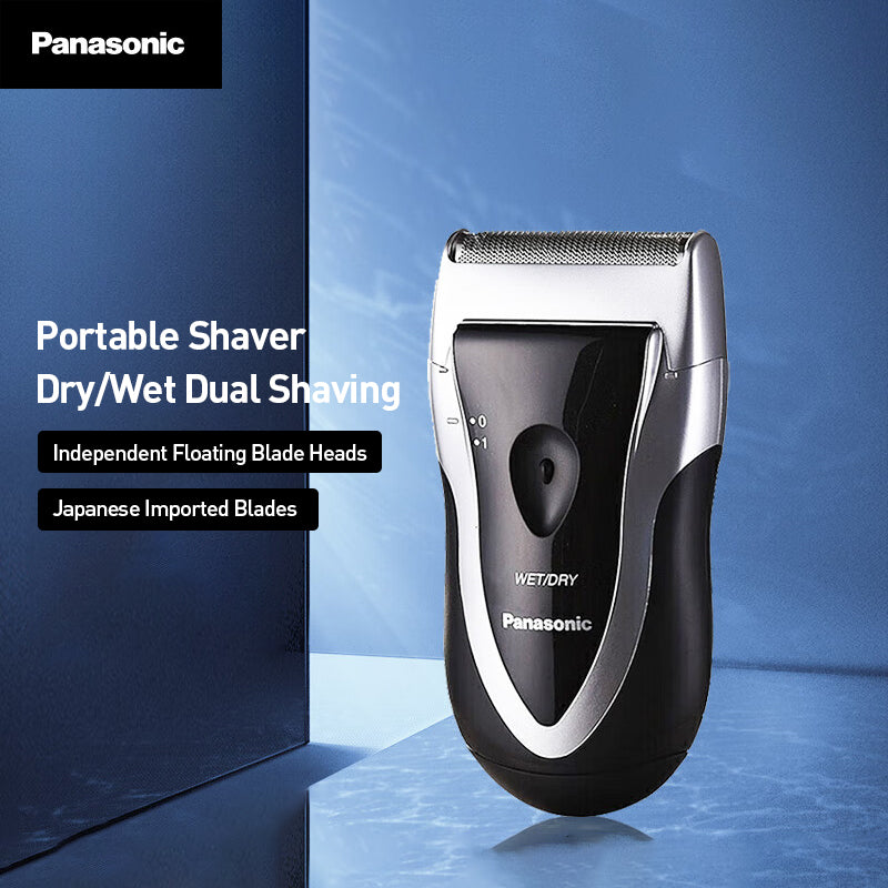 Panasonic Portable Electric Shaver for Men Wet Dry Shaver Battery Powered Travel Razor