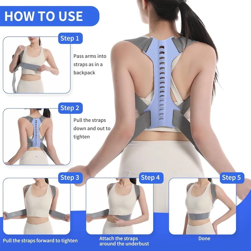 Premium Posture Corrector for Women & Men – Adjustable Upper Back & Shoulder Support