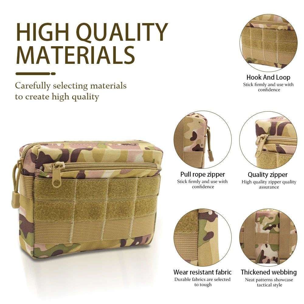 EDC Waist Bag Tactical MOLLE Utility Pouch Phone Holder for Camping Hiking and Everyday Carry