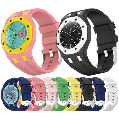 Swatch Royal Pop Silicone Watch Band with Integrated Design and Stainless Steel Pin Buckle