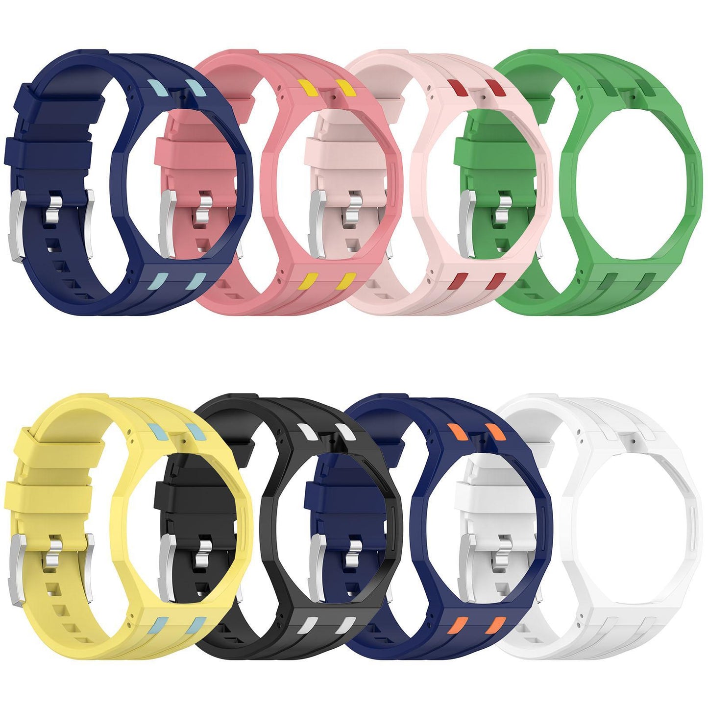 Swatch Royal Pop Silicone Watch Band with Integrated Design and Stainless Steel Pin Buckle