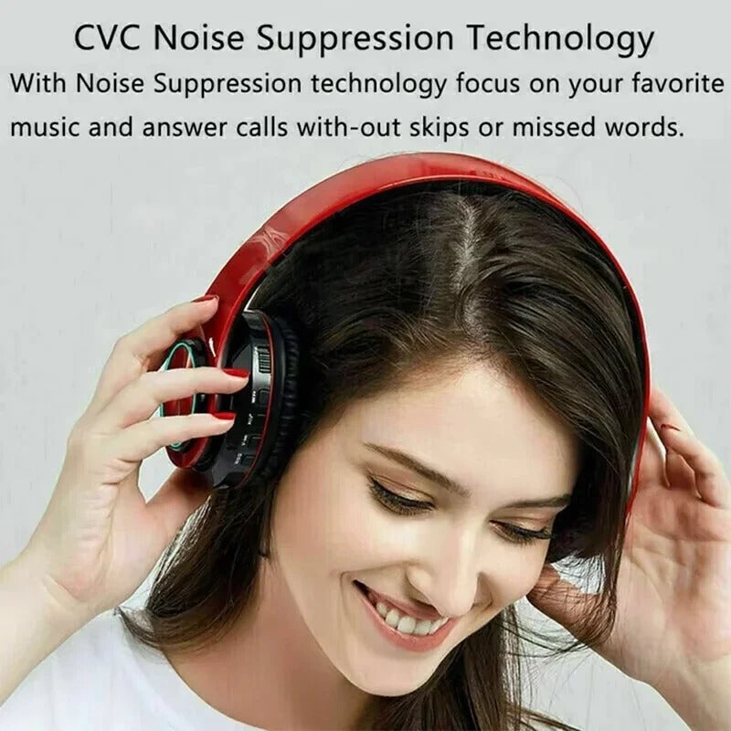 Wireless Bluetooth Headphones with Mic Noise Cancelling Stereo Sport Gaming Headset