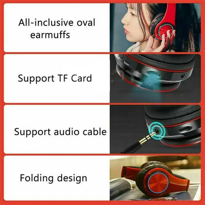 Wireless Bluetooth Headphones with Mic Noise Cancelling Stereo Sport Gaming Headset