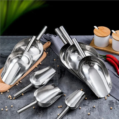 Premium Stainless Steel Ice Scoop for Ice, Candy, Flour & Dry Food