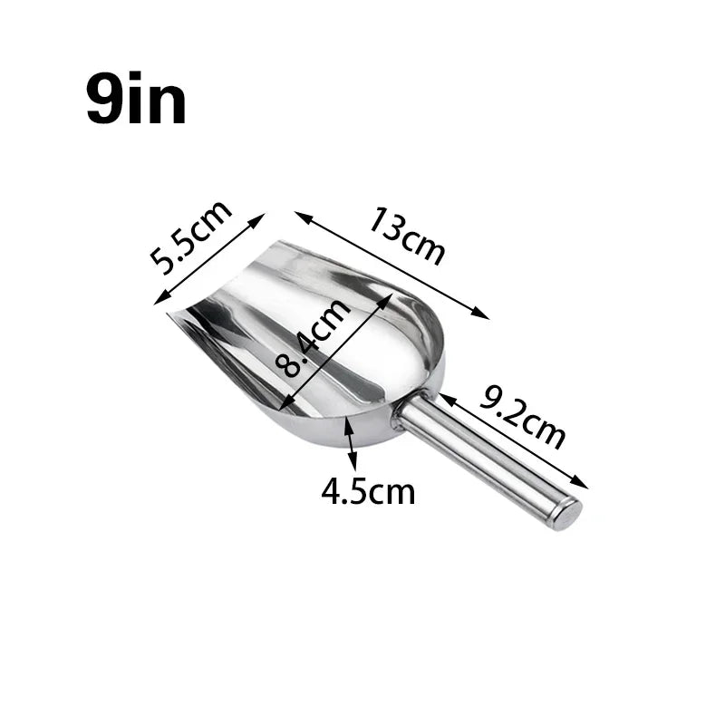 Premium Stainless Steel Ice Scoop for Ice, Candy, Flour & Dry Food