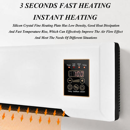 Wall Mounted Mini Air Heater with Remote Control for Home and Office