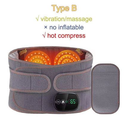Inflatable Heated Lumbar Support Belt with Vibration Massage