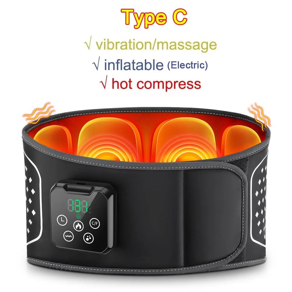 Inflatable Heated Lumbar Support Belt with Vibration Massage