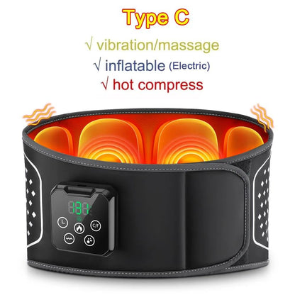 Inflatable Heated Lumbar Support Belt with Vibration Massage
