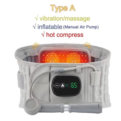 Inflatable Heated Lumbar Support Belt with Vibration Massage