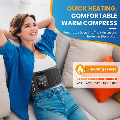 Inflatable Heated Lumbar Support Belt with Vibration Massage