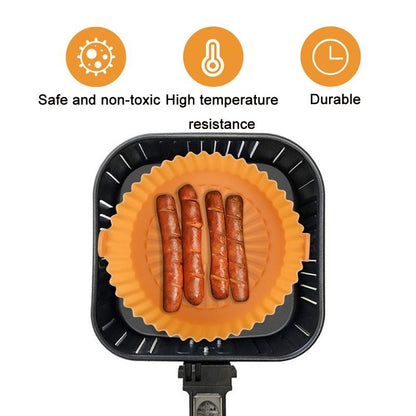 Large Air Fryer Silicone Liner Reusable Silicone Baking Pan for 8.5 to 10 Inch Air Fryers