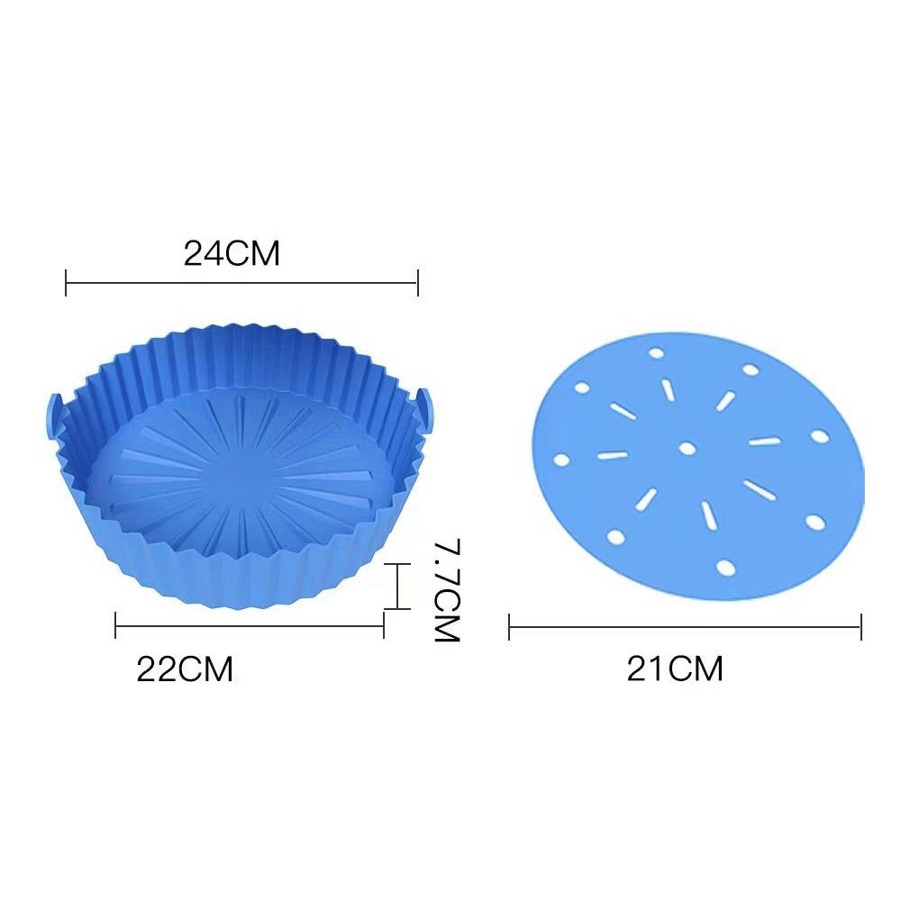 Large Air Fryer Silicone Liner Reusable Silicone Baking Pan for 8.5 to 10 Inch Air Fryers